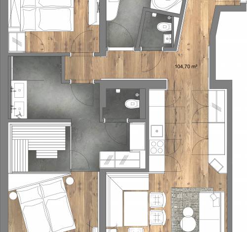 Die Ferienwohnung im Land Salzburg bietet Platz zum Essen und Spielen für die ganze Familie.