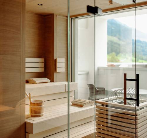 Renovierte Doppelzimmer im Alpina Alpendorf mit Sauna im Zimmer